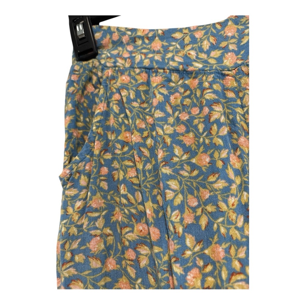 Billabong Blue Floral Boho Wide Leg Pants Cottagecore - Picture 5 of 5